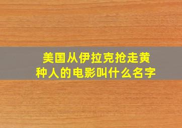 美国从伊拉克抢走黄种人的电影叫什么名字