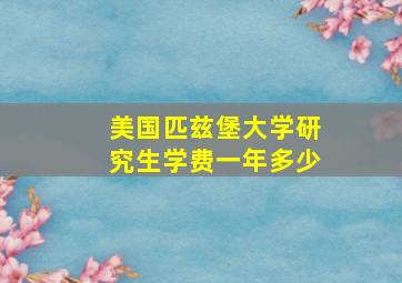 美国匹兹堡大学研究生学费一年多少