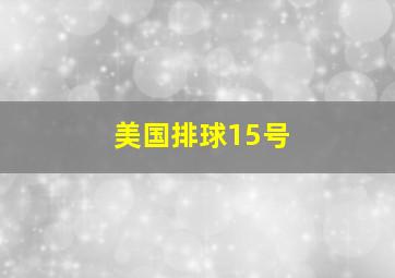 美国排球15号