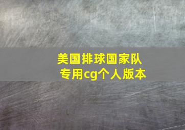 美国排球国家队专用cg个人版本