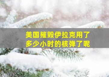 美国摧毁伊拉克用了多少小时的核弹了呢