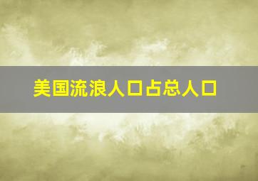 美国流浪人口占总人口