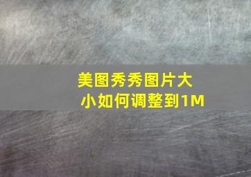 美图秀秀图片大小如何调整到1M