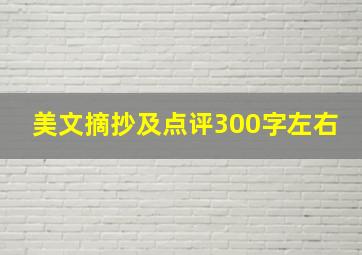 美文摘抄及点评300字左右