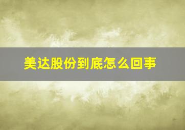 美达股份到底怎么回事