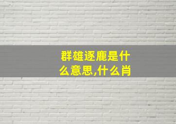 群雄逐鹿是什么意思,什么肖