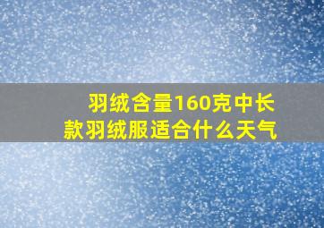 羽绒含量160克中长款羽绒服适合什么天气