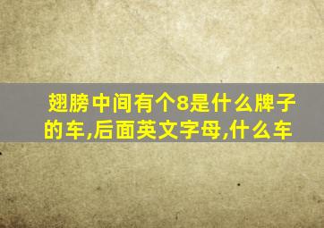 翅膀中间有个8是什么牌子的车,后面英文字母,什么车