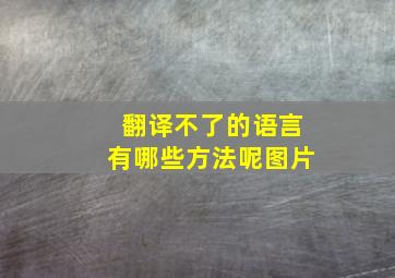 翻译不了的语言有哪些方法呢图片