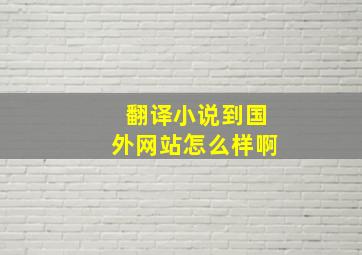 翻译小说到国外网站怎么样啊