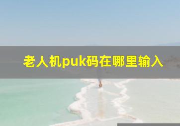 老人机puk码在哪里输入