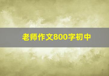 老师作文800字初中