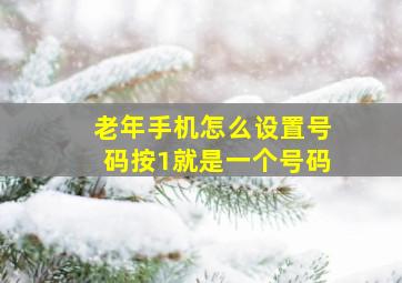 老年手机怎么设置号码按1就是一个号码