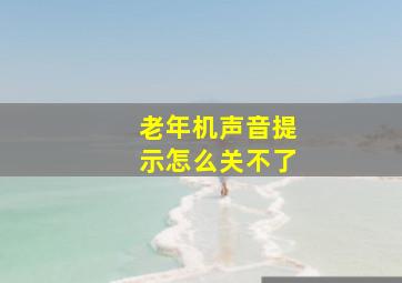 老年机声音提示怎么关不了