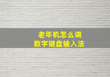 老年机怎么调数字键盘输入法