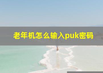 老年机怎么输入puk密码