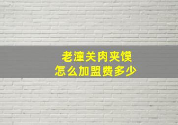 老潼关肉夹馍怎么加盟费多少