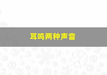 耳鸣两种声音