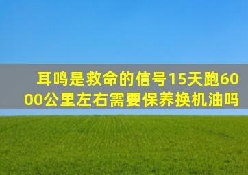 耳鸣是救命的信号15天跑6000公里左右需要保养换机油吗