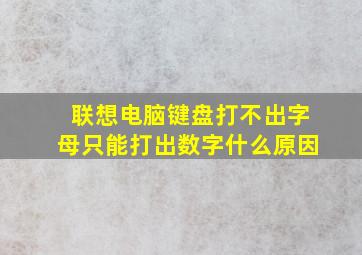 联想电脑键盘打不出字母只能打出数字什么原因