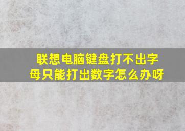 联想电脑键盘打不出字母只能打出数字怎么办呀