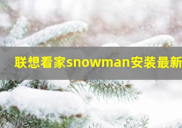 联想看家snowman安装最新app