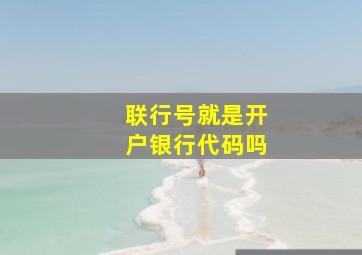 联行号就是开户银行代码吗