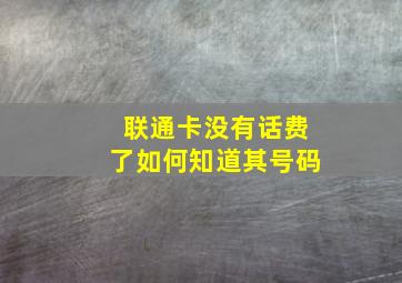 联通卡没有话费了如何知道其号码