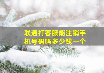 联通打客服能注销手机号码吗多少钱一个