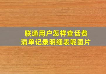 联通用户怎样查话费清单记录明细表呢图片