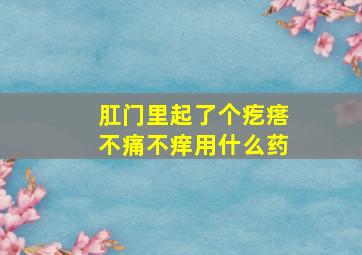 肛门里起了个疙瘩不痛不痒用什么药