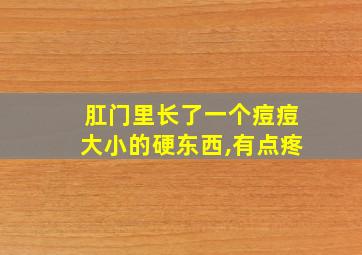 肛门里长了一个痘痘大小的硬东西,有点疼