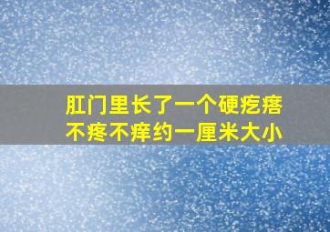 肛门里长了一个硬疙瘩不疼不痒约一厘米大小