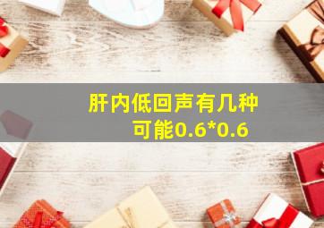 肝内低回声有几种可能0.6*0.6