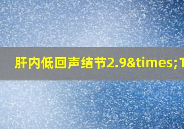 肝内低回声结节2.9×1.6