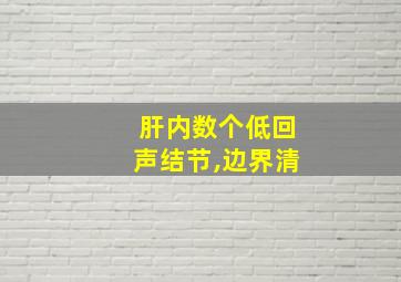 肝内数个低回声结节,边界清