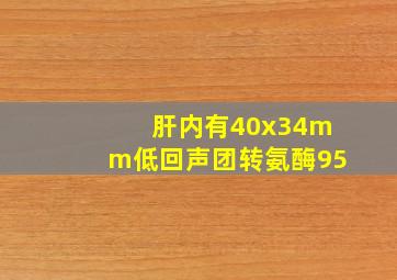 肝内有40x34mm低回声团转氨酶95