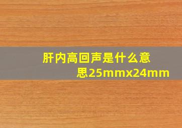 肝内高回声是什么意思25mmx24mm