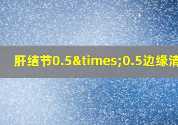 肝结节0.5×0.5边缘清晰