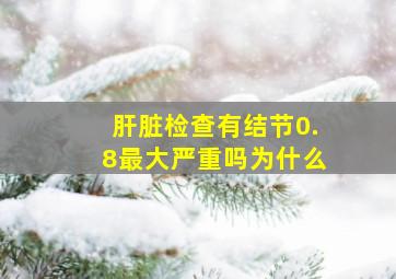 肝脏检查有结节0.8最大严重吗为什么