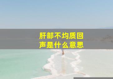 肝部不均质回声是什么意思