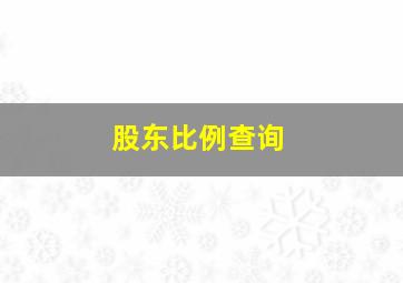 股东比例查询