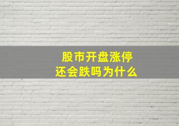 股市开盘涨停还会跌吗为什么