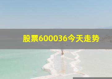 股票600036今天走势