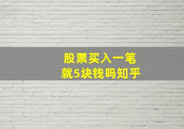 股票买入一笔就5块钱吗知乎