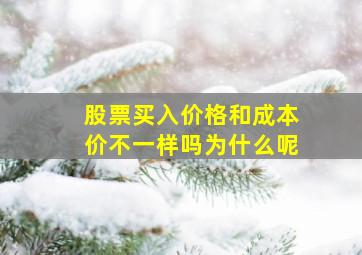 股票买入价格和成本价不一样吗为什么呢