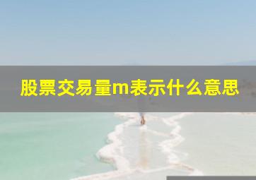 股票交易量m表示什么意思