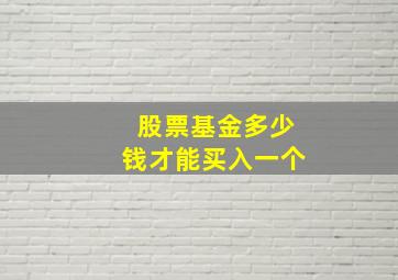 股票基金多少钱才能买入一个