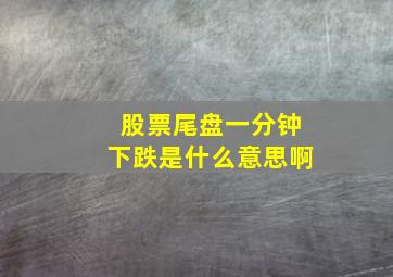 股票尾盘一分钟下跌是什么意思啊