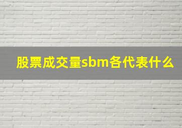 股票成交量sbm各代表什么